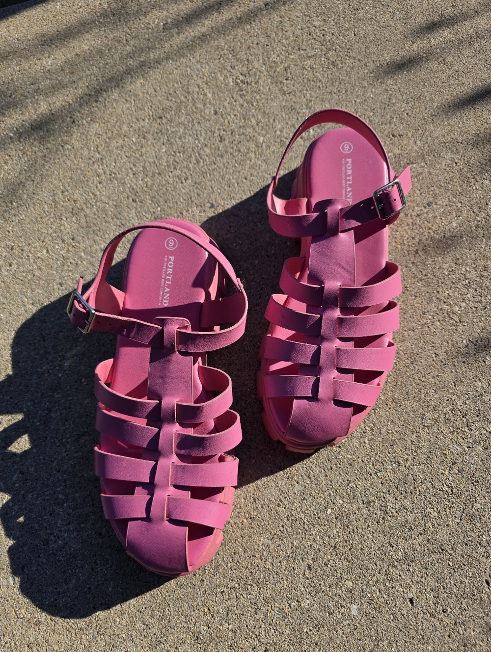Pink Gladiator Fisherman Rugged Bottom Strap Sandals Women Sz 9 The Portland - Picture 2 of 8